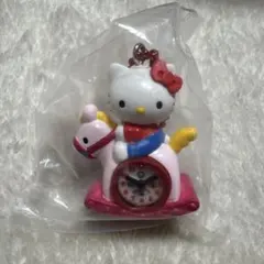 ハローキティ　ミニチュア　ガチャガチャ　カプセルトイ　木馬の目覚まし時計　懐かし