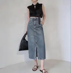 デニム タイトスカート XLサイズ スリット入り/新品未使用