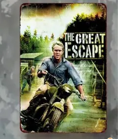 【輸入品】ブリキ看板/1963年アメリカ映画『大脱走』スティーブ・マックイーン
