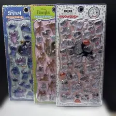 正規品　プチドロップステッカーディズニーキャラクター　３枚セット カミオジャパン
