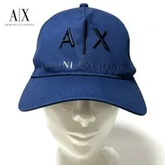 【美品】ARMANI EXCHANGEレザーストラップフロントロゴ刺繍キャップのサムネイル