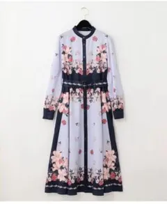 新品同様　グレースコンチネンタル　花柄　長袖　ロングワンピース　36