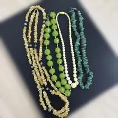 アンティーク天然石ビーズネックレス４点セット