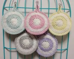 アクリルたわし（厚手タイプ）５枚セット23　エコたわし