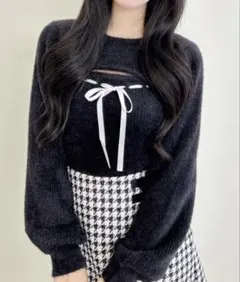 INGNI フェザーリブデコルテオープンリボンニット