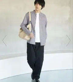 【美品】クリーンストレッチカーゴパンツ　ブラック