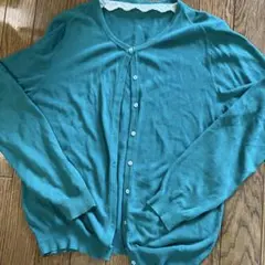 earth ターコイズ カーディガン Mサイズ