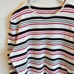 美品✨ マルチボーダー ニットソー / カットソー 長袖 レディース シンプル