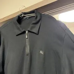 Burberry London ブラックポロシャツ L ハーフジップ　ロンTのサムネイル