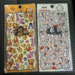 正規品　ディズニープチドロップシール　プーさん、101わんちゃん