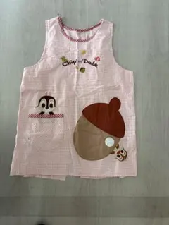 チップとデール エプロン ピンク ギンガムチェック キャラクター