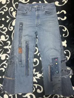 Levi's リメイクデニム　パッチワークデザインフレアデニム　y2k グランジ