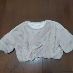 CECiL McBEE ファー風トップス 五分丈 ベイビーピンクM