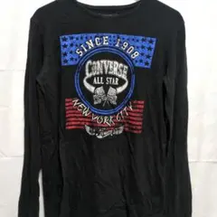 CONVERSE【S】長袖 グラフィックTシャツ ブラック