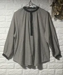 Samanasa Mos2 クレリックスタンドギャザーブラウス フリーサイズ