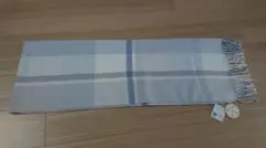 【新品タグ付】ライトブルー チェック柄 ストール