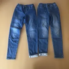 GＵスキニーデニム ゴムウエスト デニムブルー