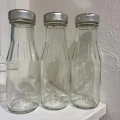 メルカリ便　ガラス瓶 3本セット シルバーキャップ