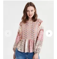 AMERICAN EAGLE　ボヘミアン　ブラウス　ピンクのサムネイル