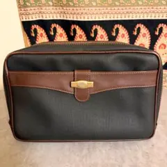 ダンヒル dunhill ハンドバッグ クラッチバッグ ダークカーキ 本革