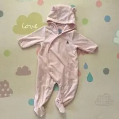 Baby GAPフード付き カバーオール ピンク