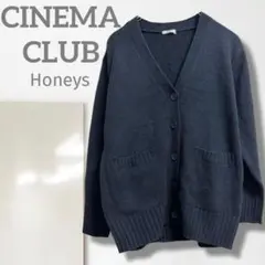 k3【ハニーズ】カーディガン/美品 羽織り Vネック ネイビー 着回し シンプル