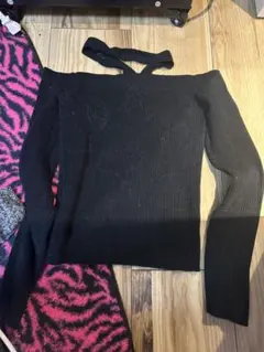 Rady オフショルダーリブニット S 黒