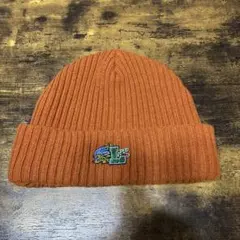 LACOSTE ラコステ オレンジニット帽　ロゴキャップ