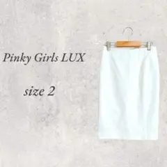 美品/ピンキーガールズリュクス /タイトスカート/2/白/膝丈/No.2083