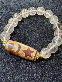 セール❣️✨️財神・日月星天珠、スモーキークォーツ✨️デザインブレスレット✨️