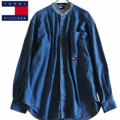 【TOMMY HILFIGER】デニムシャツ　シャツジャケット　青　XL相当★