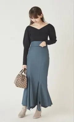 SNIDEL マーメイドイレヘムスカート ブルー