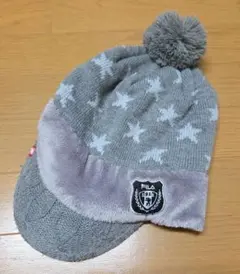 FILA GOLF つば付きニット帽 グレー 星 レディース ゴルフ