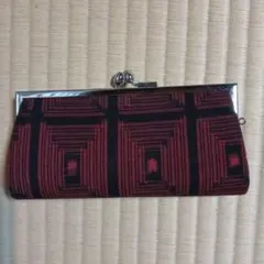 赤と黒の幾何学模様 コインケース　がま口　財布