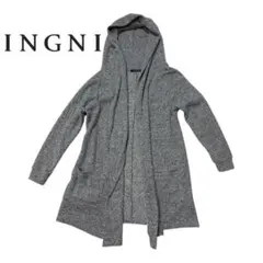 新品【INGNI】フード付きグレーカーディガン/パーカーカーディガン
