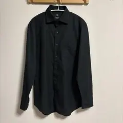 UNIQLOユニクロ スーパーノンアイロン スリムフィット 長袖シャツ ブラック