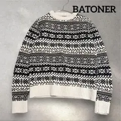 未使用級✨バトナー べルーリア別注 ノルディック柄クルーネックニット ウール