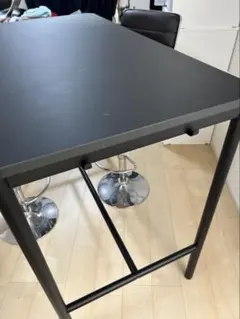 引き取りでも可 黒のハイテーブル ダイニングテーブル椅子セット