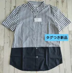 新品　ジュンレッド　ストライプ切り替え　半袖シャツのサムネイル