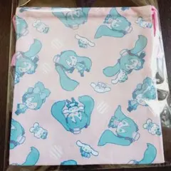 初音ミク×シナモロール 巾着