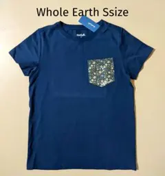 新品 ホールアース 半袖Tシャツ レディース Sサイズ お花ポケット ネイビー