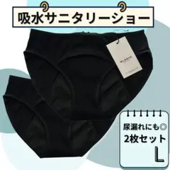 吸水サニタリーショーツ L ナプキン不要 尿もれ対策 2枚セット 吸水ショーツ