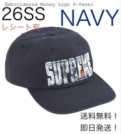 supreme Embroidered Money Logo 6-Panel 紺