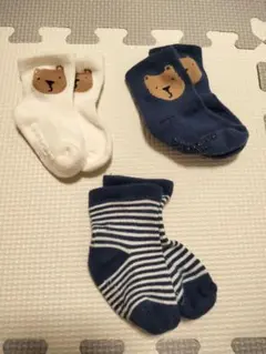 ベビー靴下 3足セット クマ柄 GAP 3-6month