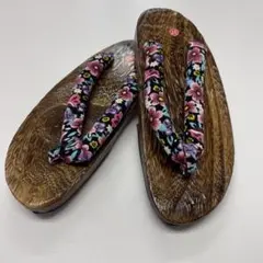 下駄 レディース 鼻緒ベルベット生地 華文様 Z013