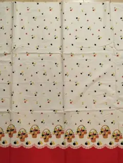 カラフルな花と果物のバスケット生地92cm×173cm