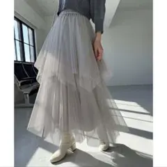 【新品未使用】ランダムチュールスカート グレー ナイスクラップ