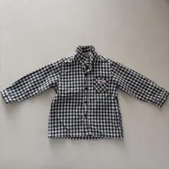 ミキハウス　90サイズ　黒チェックシャツ