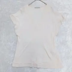 ザラ Tシャツ コクーン ピンク Vネック スリット ベージュ ノースリーブ