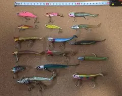 メタルバイブ系やジグワーム系ルアーのセット 合計16個 バラ売り不可
